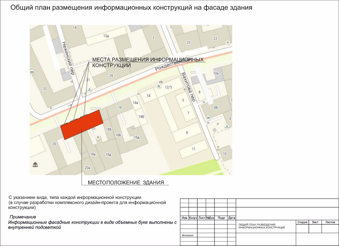 Дизайн проект размещения информационных конструкций