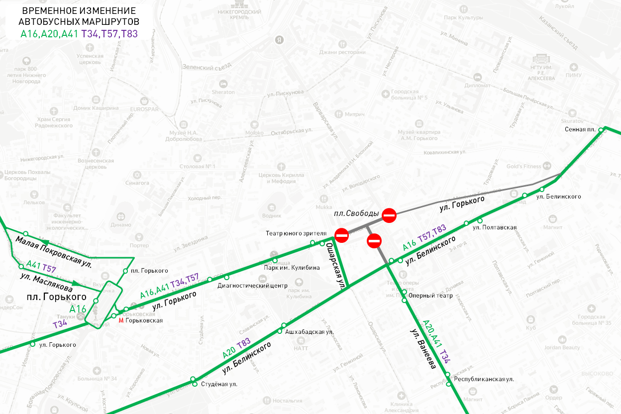 Карта автобусных маршрутов нижнего новгорода