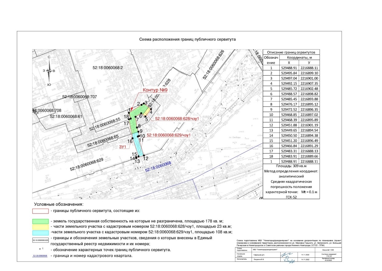 Схема расположения границ публичного сервитута